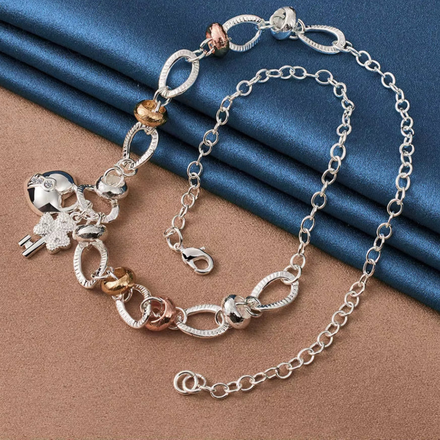 Collier trèfle argent femme