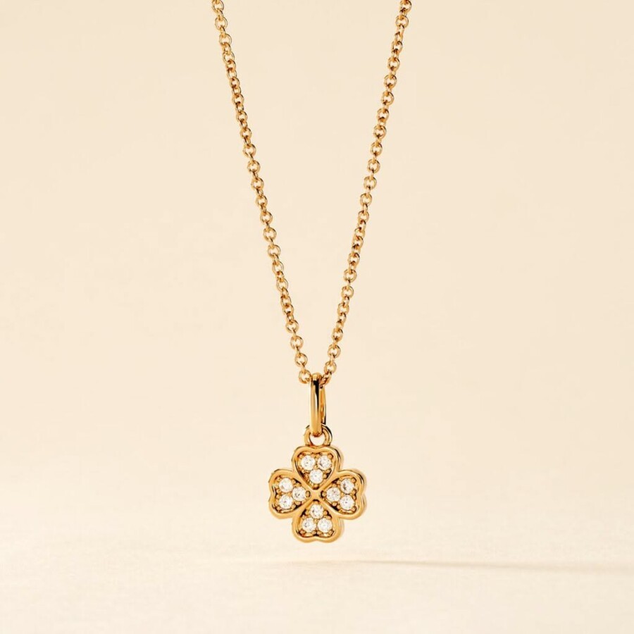 Collier bijoux trèfle porte-bonheur