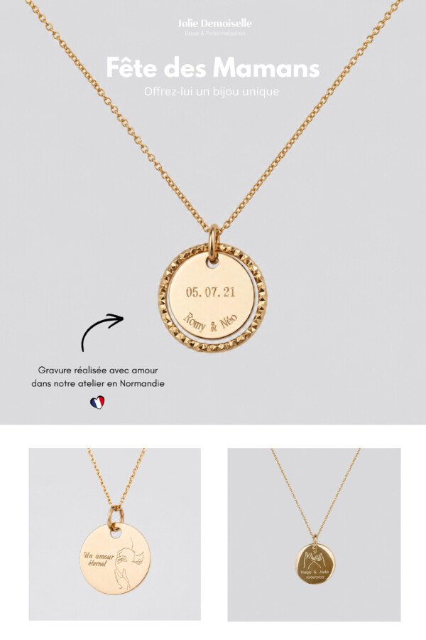 Bijoux gravés pour maman