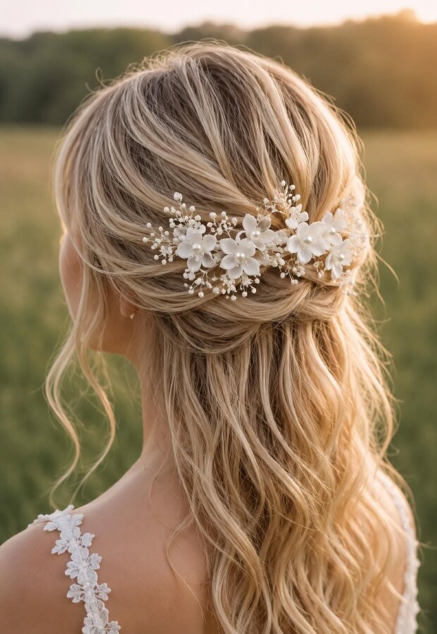 Coiffure mariage avec accessoires