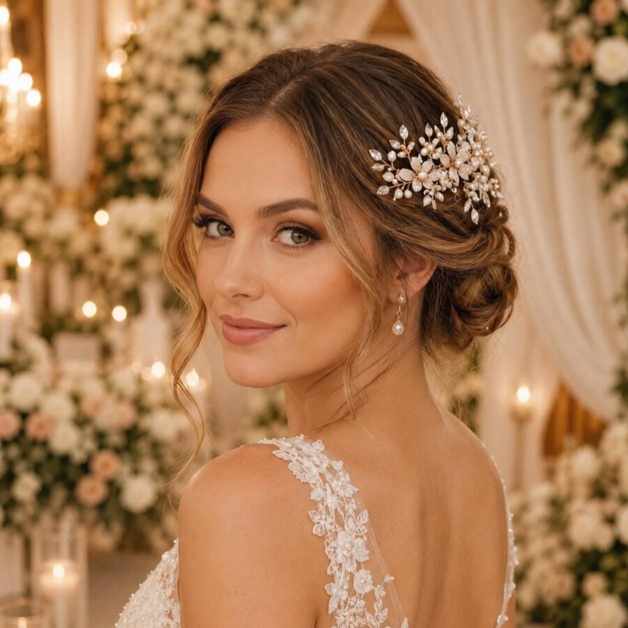 Coiffure mariage avec accessoires