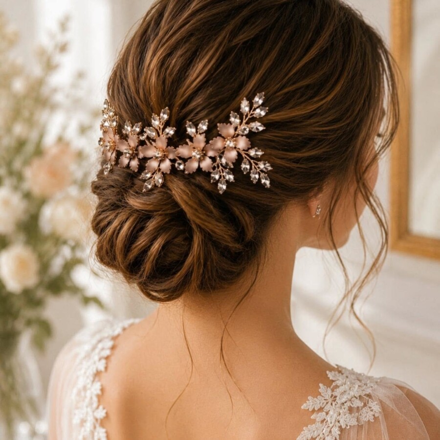 Élégance avec bijoux cheveux