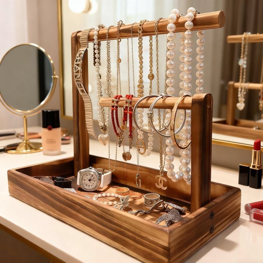 Présentoir bijoux en bois