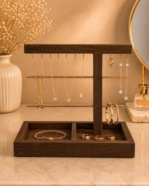 Organisateur bijoux bois élégant