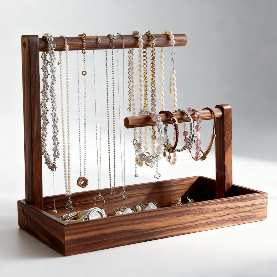 Organisateur bijoux bois élégant