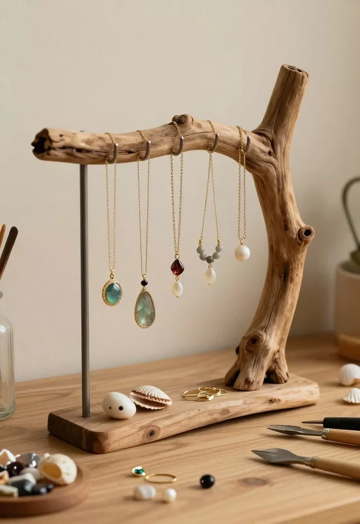 Support naturel pour bijoux