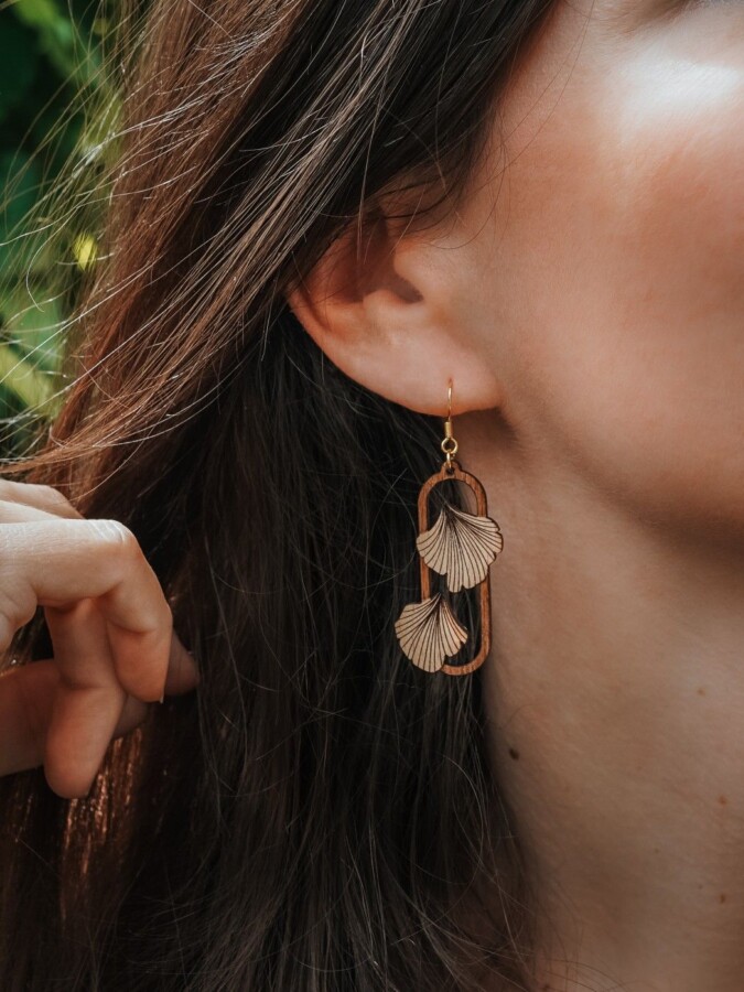 Collier en bois naturel